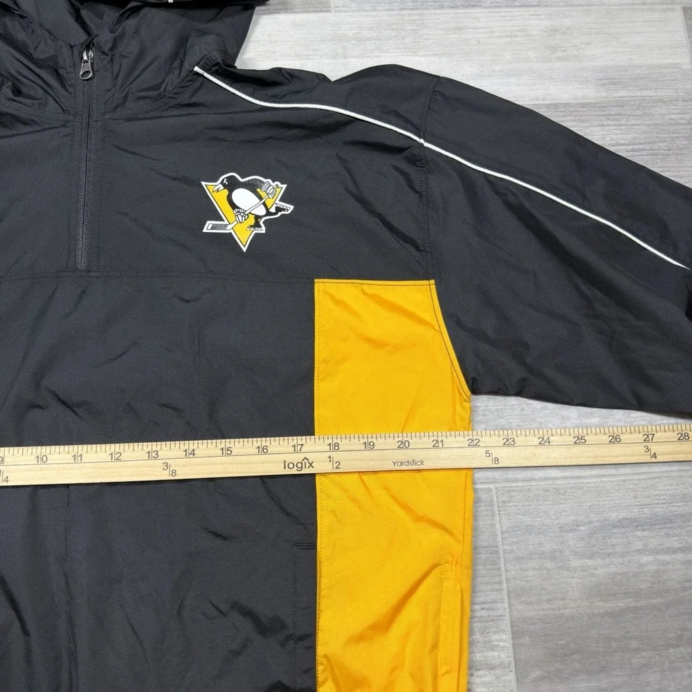 NHL Pittsburg Penguins Windbreaker Youth Large 14/16 Black/Gold‎ Lightweight New